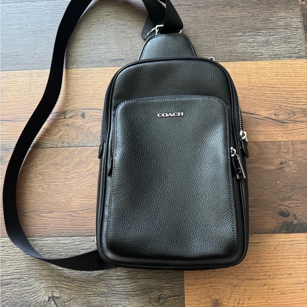 Coach Black Pebbled Leather Men's Belt Bag